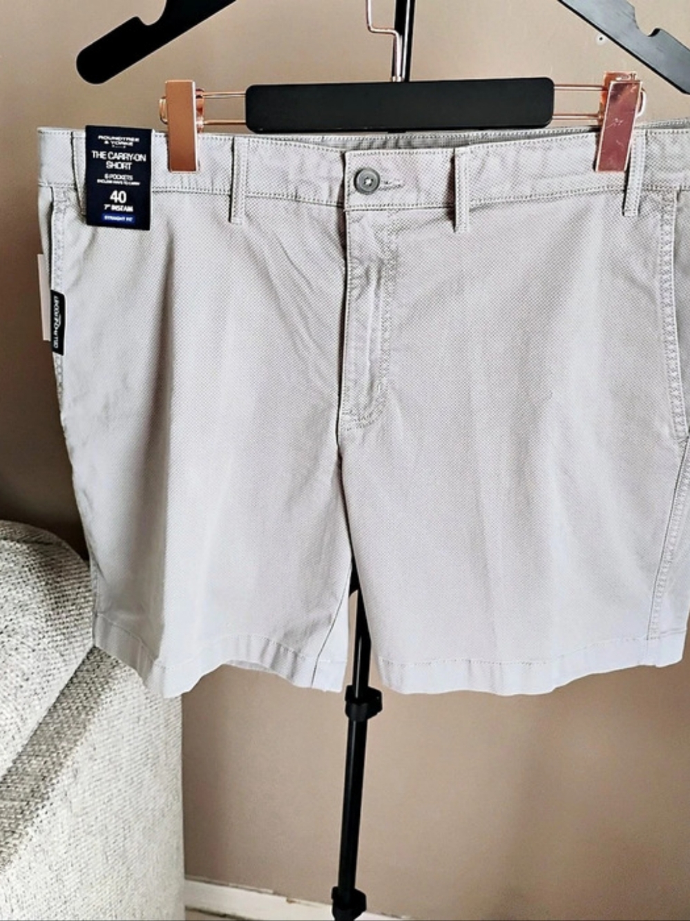 Roundtree & Yorke The Carry-On Short Men's In Light Gray Cotton Size 40 NWT